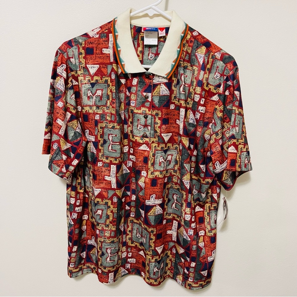 Tail Paprika Multicolor Geometric Polo Shirt Cool max Jersey material